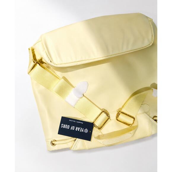Year of Ours Nylon Utility Backpack Pastel Yellow Gold Hardware NWT main image 5